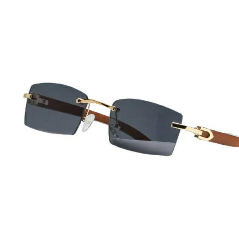 Nowy Rimless prostokat okulary przeciwsloneczne damskie w stylu Vintage Steampunk meskie okulary unikalne