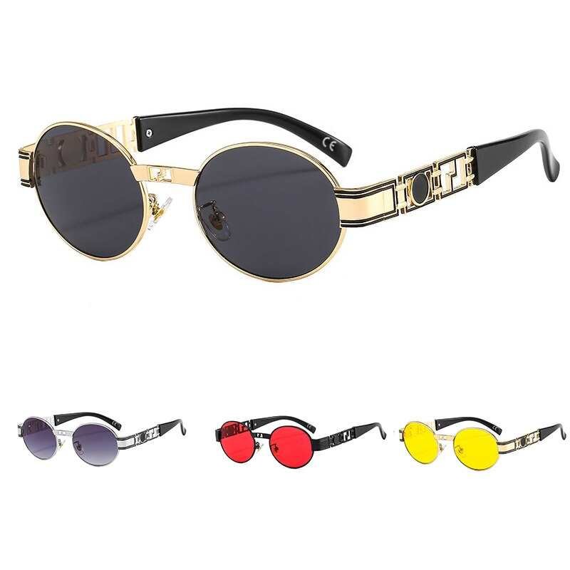 Moda Retro Hip Hop Steampunk okulary przeciwsloneczne dla kobiet mezczyzn klasyczny Vintage jazdy sport Metal