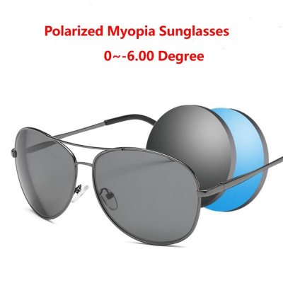 0 0.5 1.0 1.5 To 6.0 Finished Myopia Sunglasses Polarized Retro Big Frame Short sight Eyewear Polarized Sunglasses