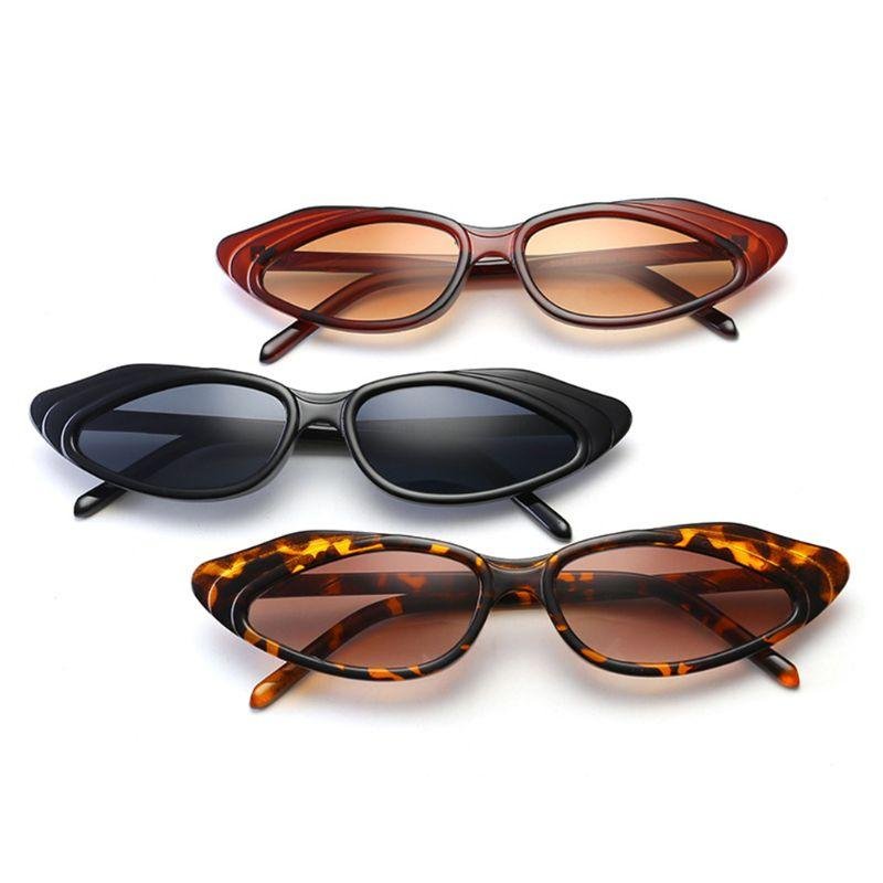 New Fashion Women Sun Glasses Trend Small Frame Cat Eyes Sunglasses Tri color Eyeglasses Spectacles Eyewear 649C